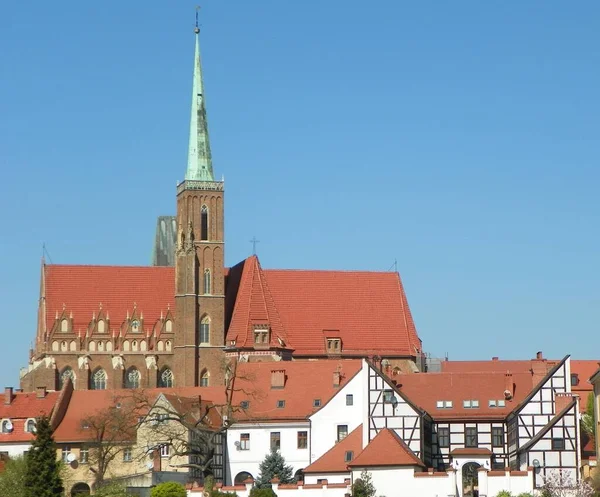 Lengyelország Wroclaw Szent Kereszt Templom — Stock Fotó