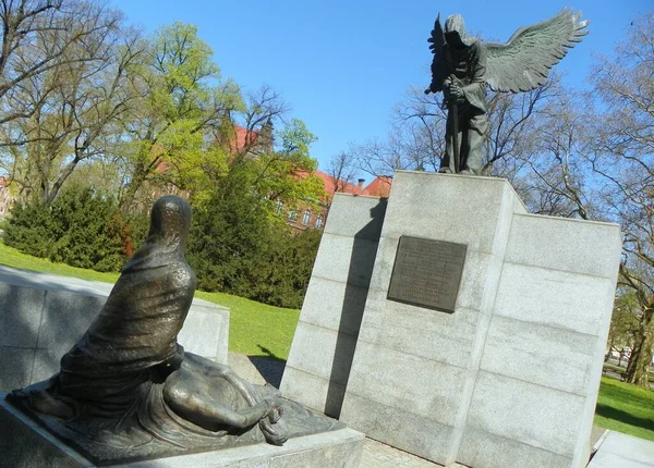 Polen Breslau Denkmal Für Die Opfer Des Nkwd Katyn Medny — Stockfoto