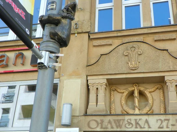 Pologne Wroclaw Olawska Figure Bronze Une Slupnik Naine — Photo