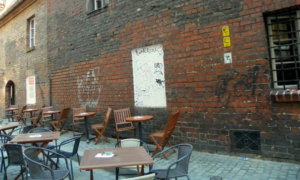 Polónia Wroclaw Wizienna Terraço Aberto Café — Fotografia de Stock