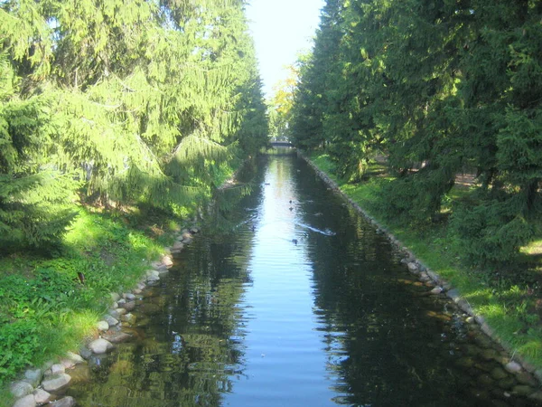 Rusia San Petersburgo Tsarskoye Selo Canal Territorio Del Palacio — Foto de Stock