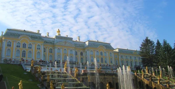 Rusia San Petersburgo Peterhof Gran Palacio Gran Cascada — Foto de Stock
