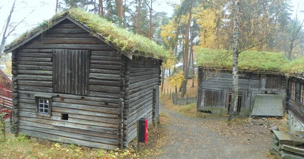 Norveç Oslo Norveç Kültür Tarihi Müzesi Eski Viking Konutları — Stok fotoğraf