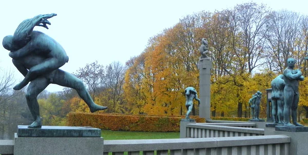 Noruega Oslo Vigeland Sculpture Park Escultura Ponte — Fotografia de Stock