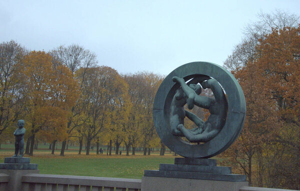 Norway, Oslo, Vigeland Sculpture Park, Circle of Life sculpture