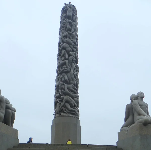 Noorwegen Oslo Frogner Park Monolith — Stockfoto