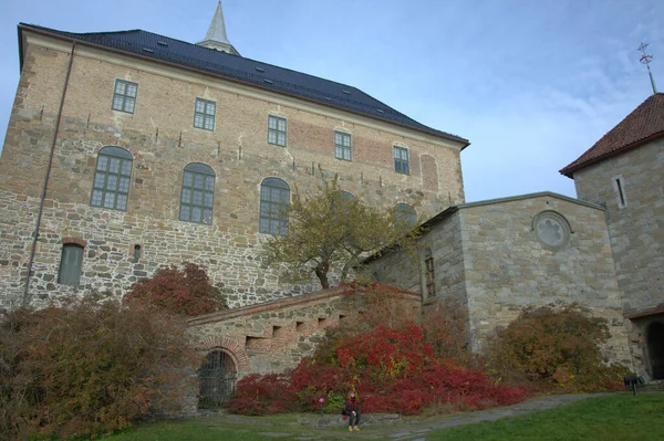Norwegia Oslo Mury Zamkowe Twierdzy Akershus — Zdjęcie stockowe