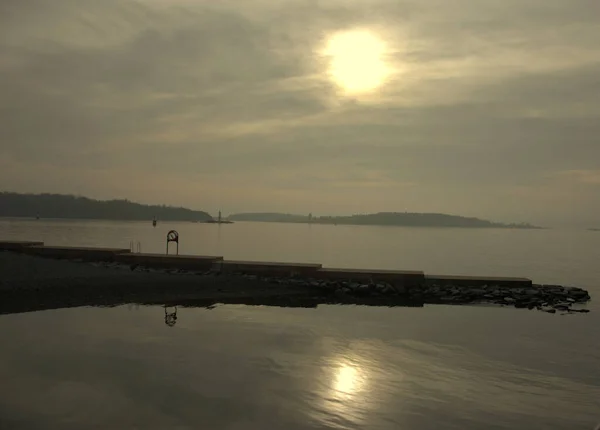 Noorwegen Oslo Zonsondergang Boven Oslofyord — Stockfoto