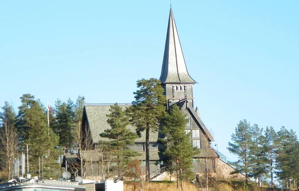 Norwegia Oslo Holmenkollen Kaplica Holmenkollen — Zdjęcie stockowe