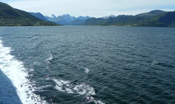 Noruega Mais Romsdal County Travessia Balsa Solsnes Para Afarnes Vista — Fotografia de Stock