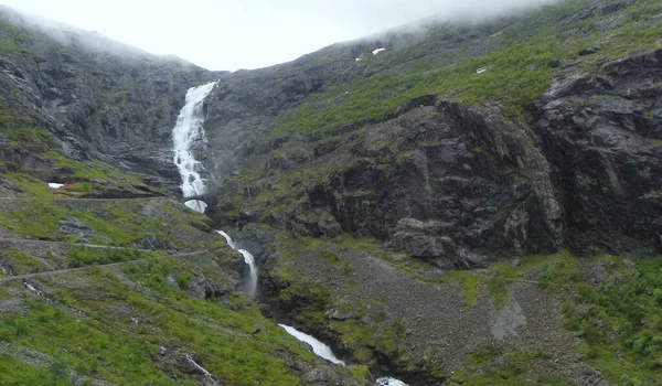 Norsko Více Romsdal County Trollstigen Stigfossen Vodopád — Stock fotografie