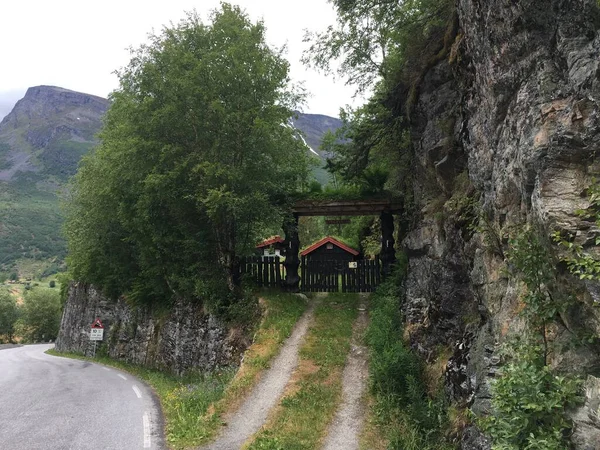 Noruega More Romsdal County Geiranger Fjord Entrada Para Uma Propriedade — Fotografia de Stock