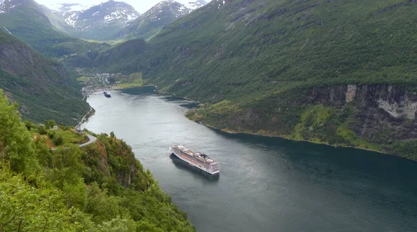 Norsko Více Romsdal County Geiranger Fjord Pohled — Stock fotografie