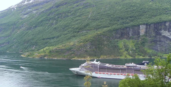 Norvegia More Romsdal County Geiranger Fjord Nave Crociera Passeggeri Nelle — Foto Stock