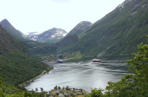 Norsko Více Romsdal County Geiranger Fjord Pohled — Stock fotografie