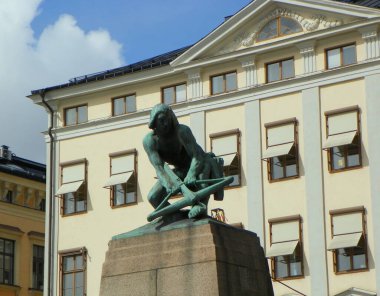 İsveç, Stockholm, Kornhamnstorg 'daki Engelbrekt heykeli.