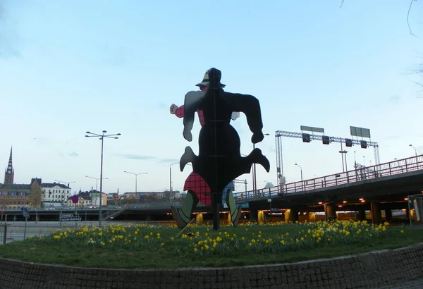 Svezia Stoccolma Centralbron Scultura Chi Signor Walker — Foto Stock