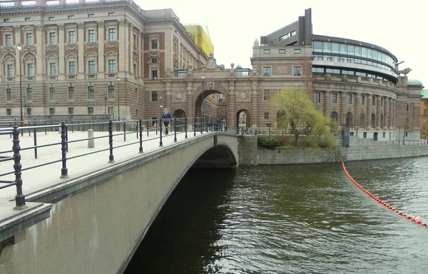 Suecia Estocolmo Vista Desde Riksbron Riksdag —  Fotos de Stock