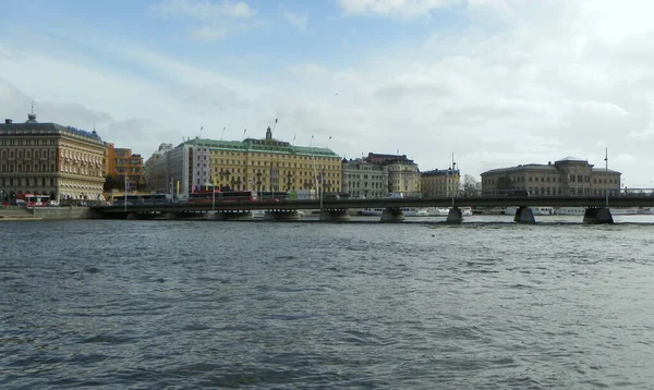 Schweden Stockholm Blick Auf Strombron Und Kai Von Der Seebrücke — Stockfoto