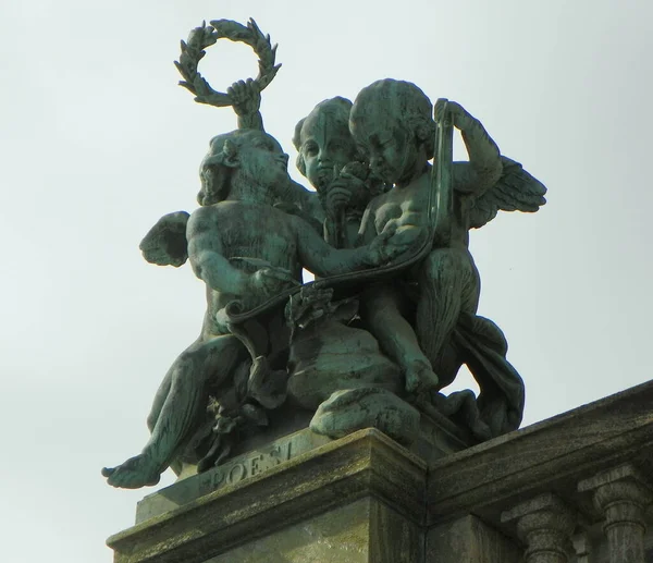Suède Stockholm Groupes Sculpture Allégorique Poésie Près Palais Royal — Photo