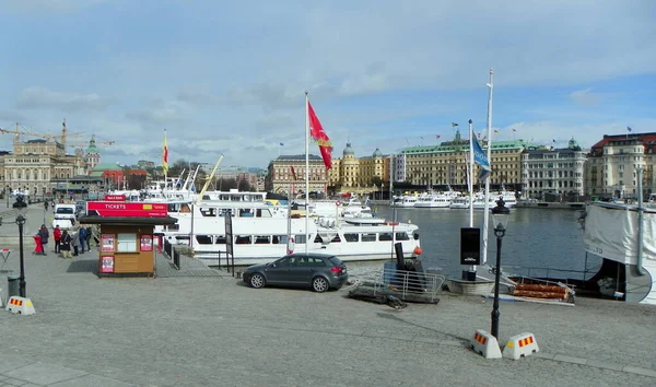 Suecia Estocolmo Barcos Otros Barcos Muelle — Foto de Stock