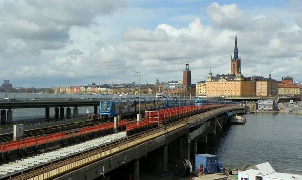 Sweden Stockholm View Centralbron Riddarholmen Sodermalm — Stockfoto