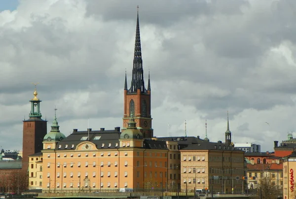 Suède Stockholm Flèche Église Riddarholmen — Photo