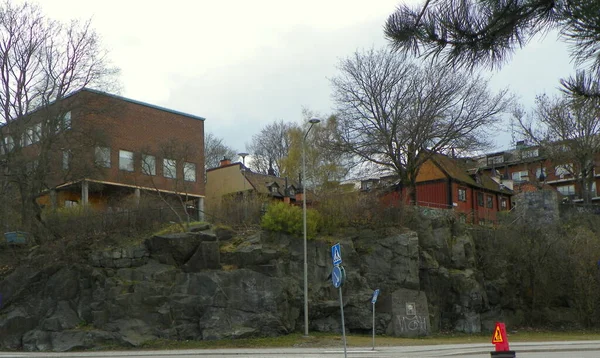 Suecia Estocolmo Rocas Granito Stadsgardsleden — Foto de Stock