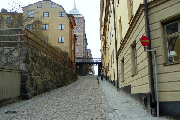 Sweden, Stockholm, 9 Bastugatan, up the street of the old town