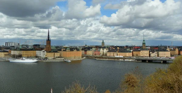 Schweden Stockholm Blick Auf Gamla Stan Und Riddarholmen Von Sdermalm — Stockfoto
