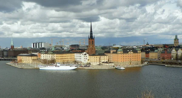 Schweden Stockholm Blick Auf Riddaholmen Mit Sodermalm — Stockfoto