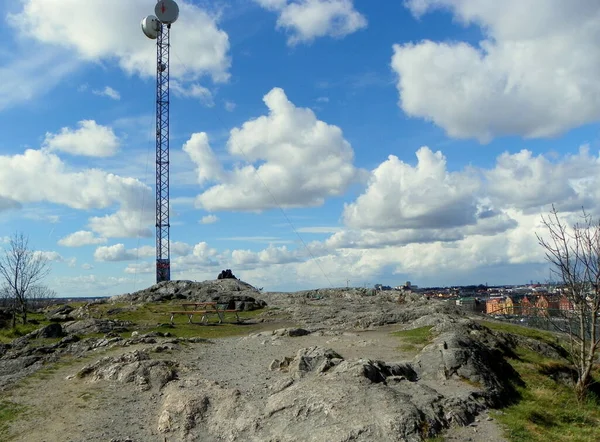 Suécia Estocolmo Skinnarviksberget Torre Telefone Móvel — Fotografia de Stock