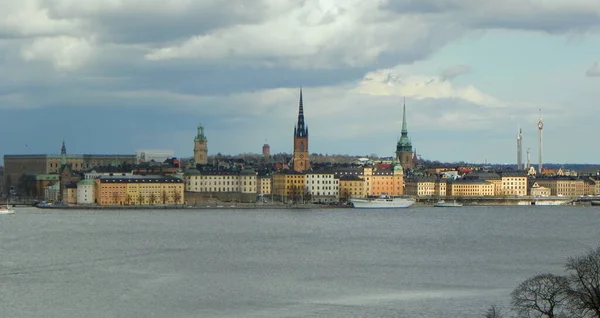 Schweden Stockholm Blick Auf Gamla Stan Und Riddarholmen Von Sodermalm — Stockfoto