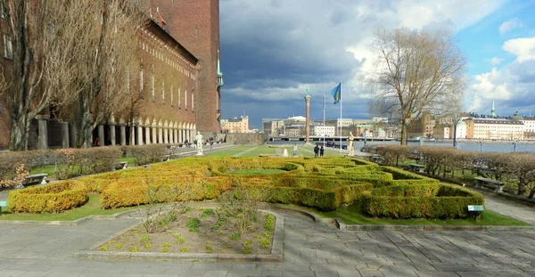 Sverige Stockholm Dekorativa Rabatter Nära Stadshuset — Stockfoto