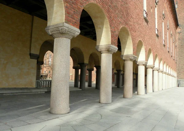 斯德哥尔摩 市政厅的柱廊 — 图库照片