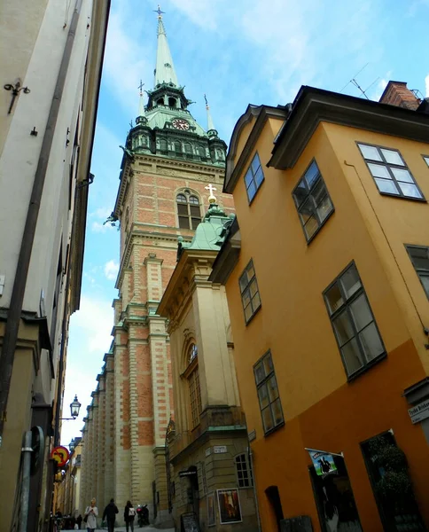 Estocolmo Suecia Tyska Brinken Vista Iglesia Alemana —  Fotos de Stock