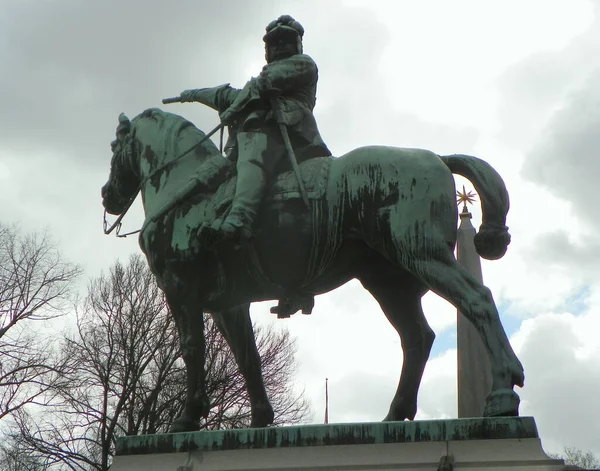 Svédország Stockholm Djurgarden Sziget Carl Gustav Svédország Szobra Skandináv Múzeum — Stock Fotó