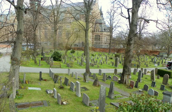 Švédsko Stockholm Djurgarden Island Hřbitov Galejích Území Hřbitova Náhrobky — Stock fotografie