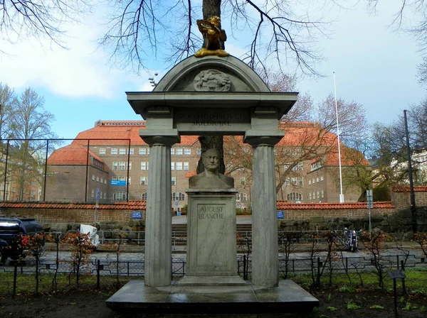 Suecia Estocolmo Karlavagen Monumento Memoria August Blanche — Foto de Stock