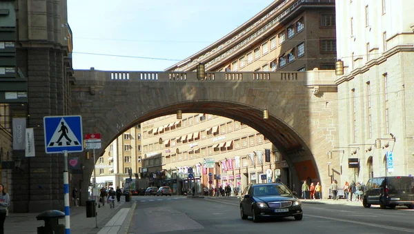 Suécia Estocolmo Kungsgatan Vista Das Escadas Ponte — Fotografia de Stock