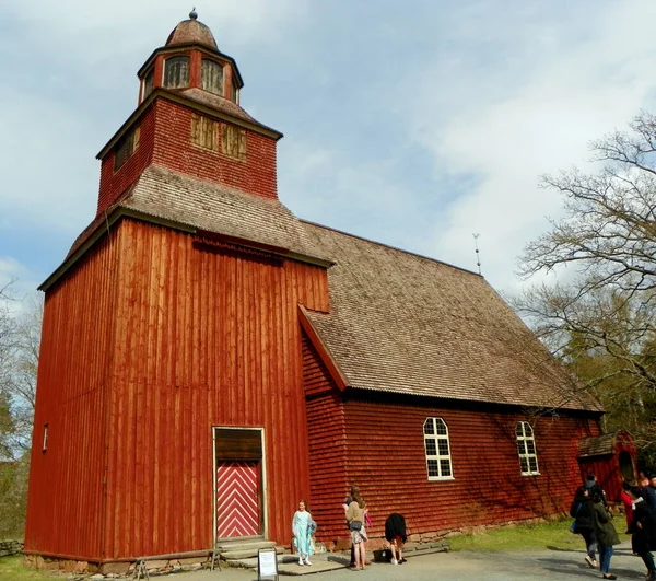 Церковь Сеглора Скансен Остров Джургарден Стокгольм Швеция — стоковое фото