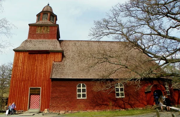 Церковь Сеглора Скансен Остров Джургарден Стокгольм Швеция — стоковое фото