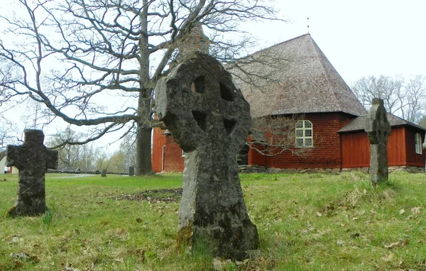 Cmentarz Pobliżu Kościoła Seglora Skansen Djurgarden Island Sztokholm Szwecja — Zdjęcie stockowe