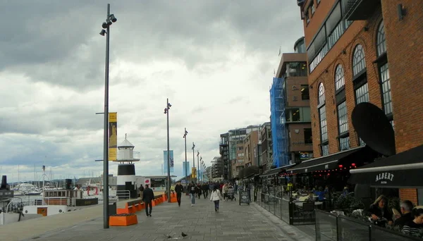 Norveç Oslo Aker Brygge Toprak Seti — Stok fotoğraf