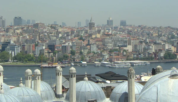 Törökország Isztambul Szulejmán Mecset Szulejmán Mecset Kilátás Városra Öbölre Galata — Stock Fotó