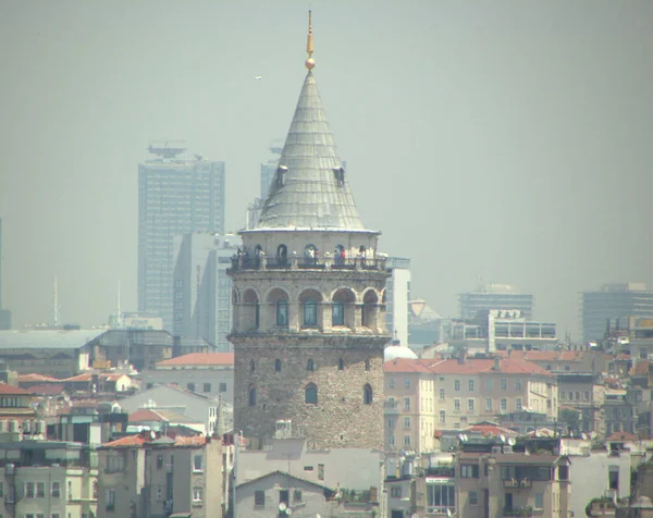 Törökország Isztambul Szulejmán Mecset Szulejmán Mecset Kilátás Galata Toronyra — Stock Fotó