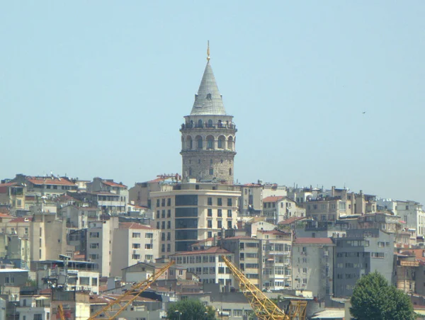 Turcja Stambuł Balat Park Widok Miasto Wieżę Galata — Zdjęcie stockowe