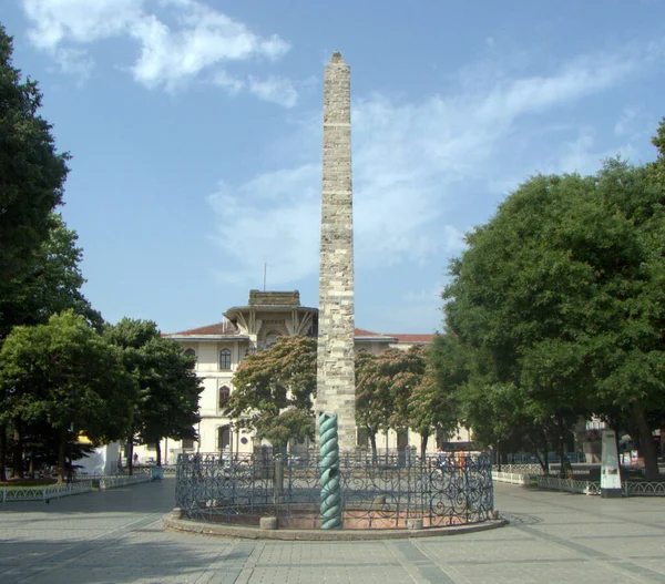 Turkije Istanboel Fatih Sultan Ahmet Park Ommuurde Obelisk Metselwerk Obelisk — Stockfoto