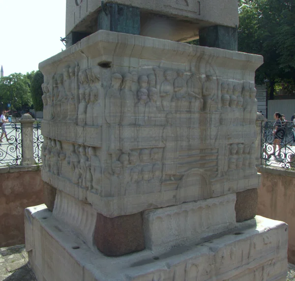 Türkiye Stanbul Fatih Sultan Ahmet Park Theodosius Obelisk Dikilitas Sütunların — Stok fotoğraf