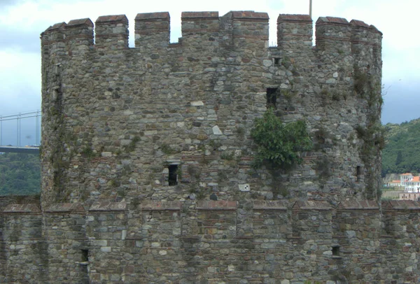 Turquía Estambul Rumeli Hisari Castillo Vista Parte Superior Torre Halil —  Fotos de Stock